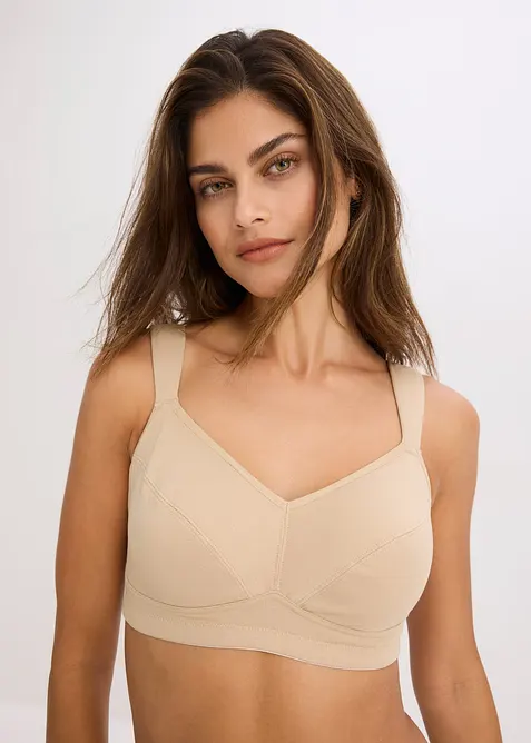 Reggiseno senza ferretto con cotone biologico (pacco da 2), bonprix