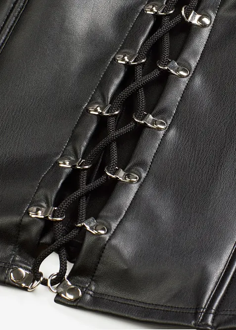 Corsetto effetto bagnato con stringhe, bonprix