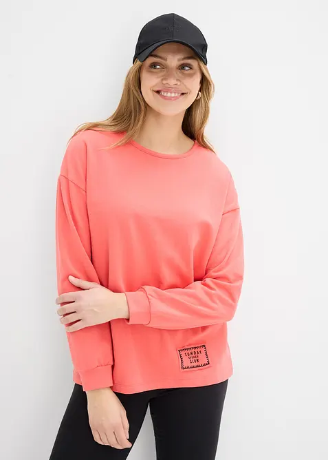 Felpa in misto cotone con orlo asimmetrico, bonprix