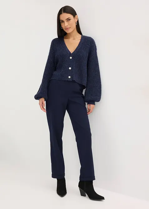 Cardigan corto con filato glitterato in misto lana, bonprix