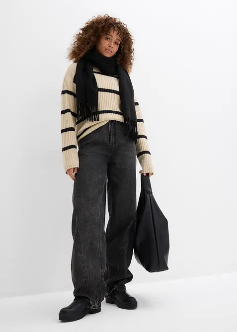 Jeans a palloncino, vita media, bonprix