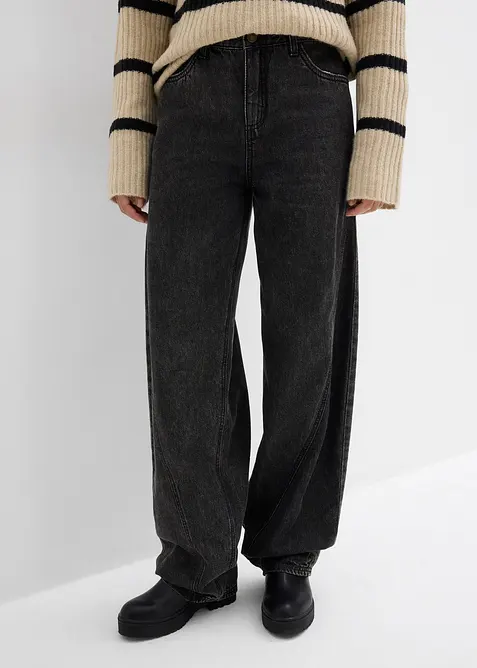 Jeans a palloncino, vita media, bonprix