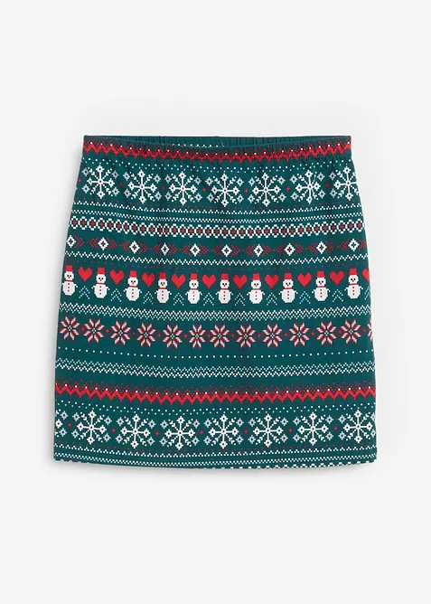 Minigonna con motivo norvegese in misto cotone ed elastan, bonprix