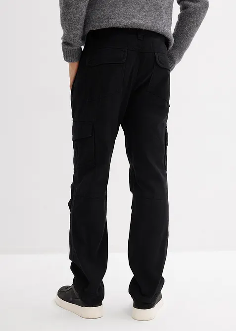 Pantaloni cargo in puro cotone relaxed fit, straight, bonprix