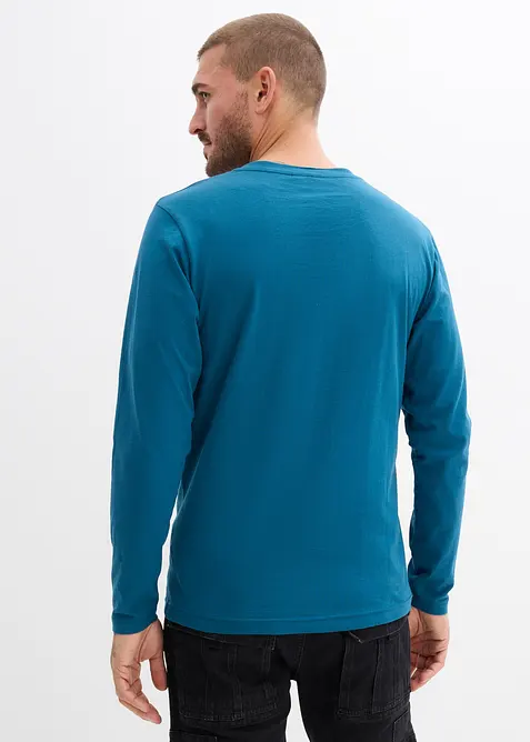 Maglia serafino a maniche lunghe in puro cotone biologico (pacco da 2), bonprix