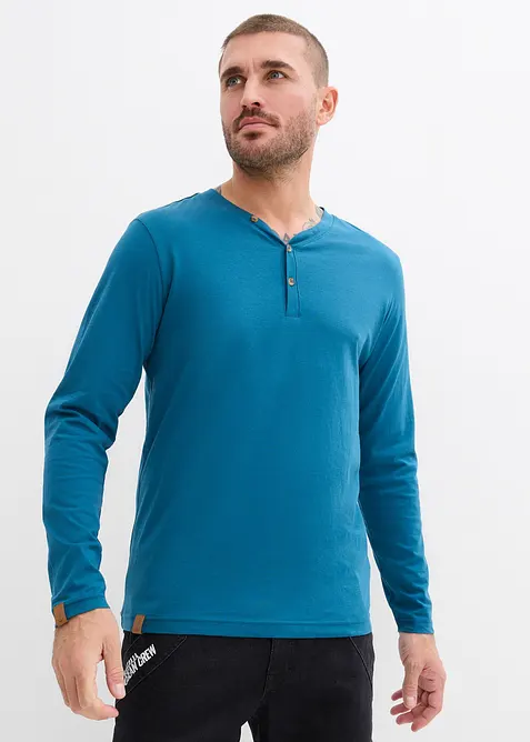 Maglia serafino a maniche lunghe in puro cotone biologico (pacco da 2), bonprix