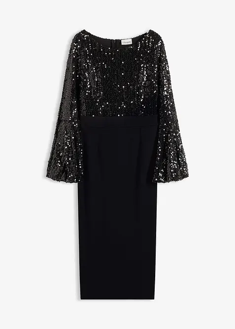Abito midi con paillettes, bonprix