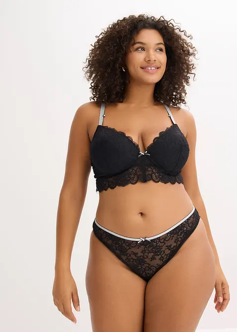 Reggiseno con coppe preformate e spalline glitterate rimovibili, bonprix