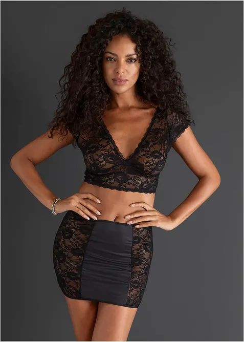 Reggiseno bustier e gonna (set 2 pezzi), bonprix