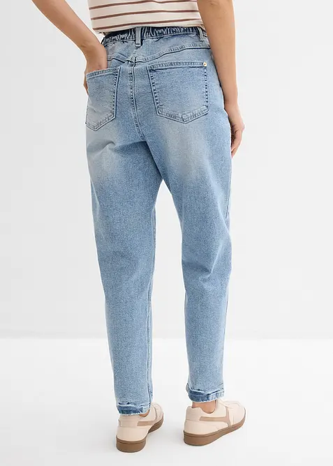 Mom jeans cropped low stretch, vita alta, bonprix