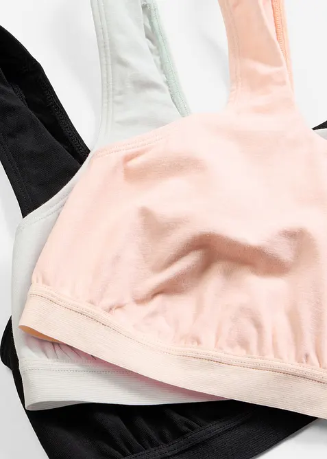 Reggiseno bustier con cotone biologico (pacco da 3), bonprix