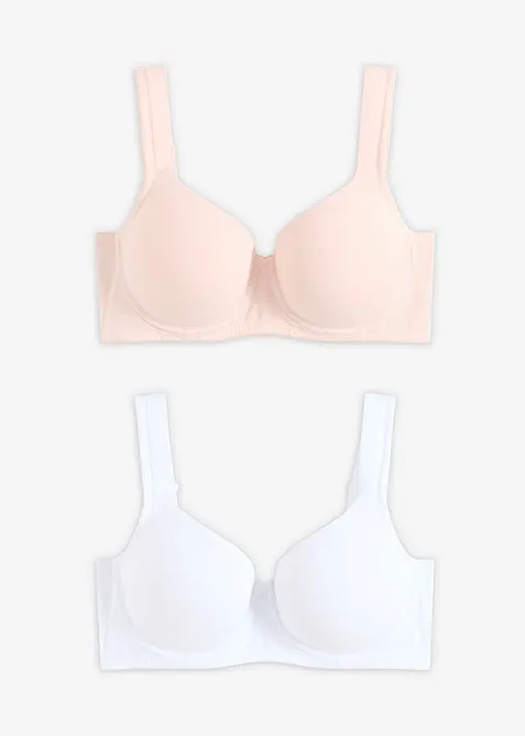 Reggiseno con coppe preformate e ferretto, con cotone biologico (pacco da 2), bonprix