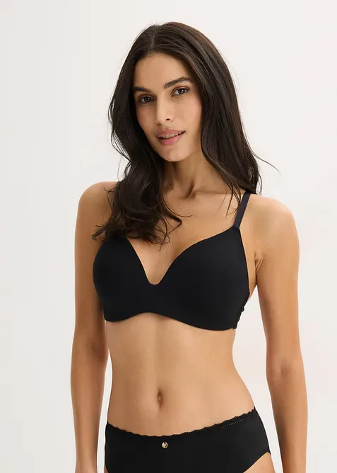 Reggiseno in cotone senza ferretto con coppe preformate, bonprix