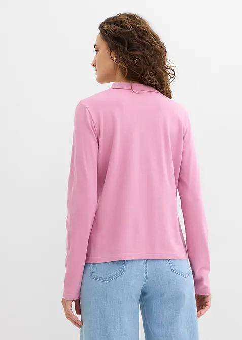 Polo in piquet di puro cotone biologico a maniche lunghe, bonprix
