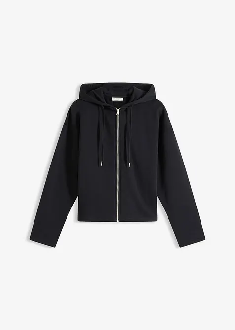 Felpa con zip in puro cotone biologico, bonprix