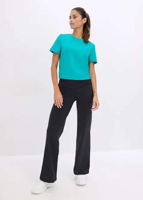 Leggings sportivi a gamba dritta in tessuto resistente effetto cotone, bonprix