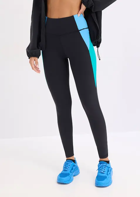 Leggings sportivi comodi in colori a contrasto, ad asciugatura rapida, bonprix