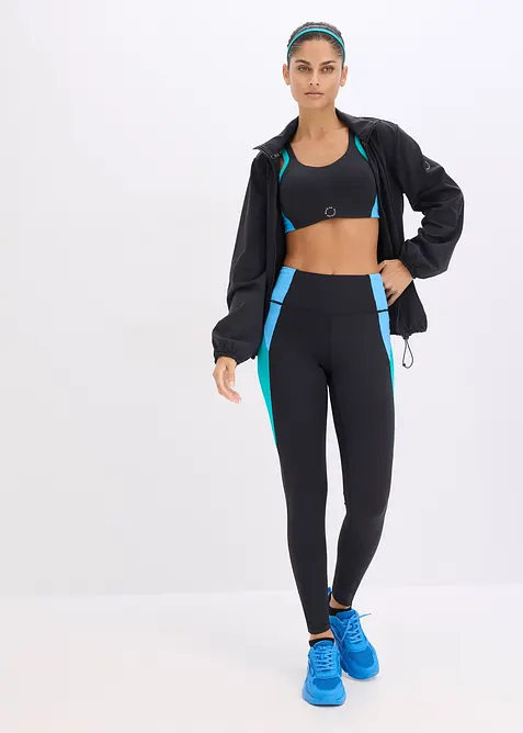Leggings sportivi comodi in colori a contrasto, ad asciugatura rapida, bonprix