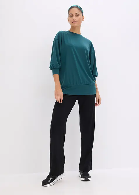 Maglia oversize per sport con maniche a 3/4 ad asciugatura rapida, bonprix