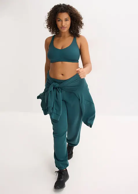 Reggiseno sportivo con leggero sostegno in tessuto a coste, bonprix