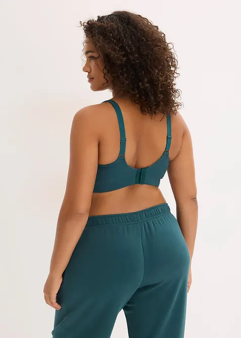 Reggiseno sportivo con leggero sostegno in tessuto a coste, bonprix