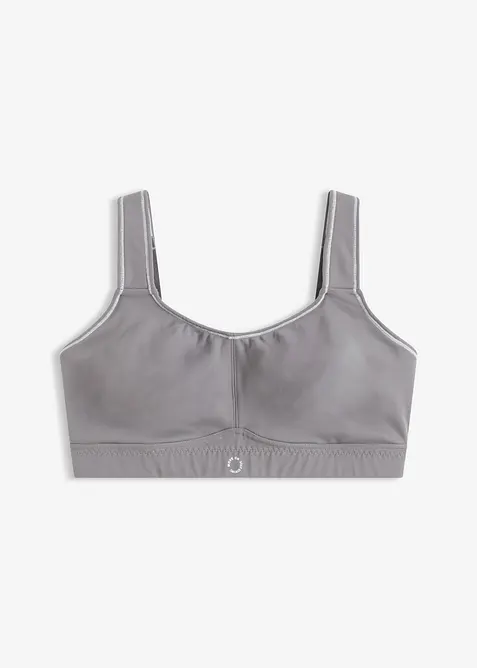 Reggiseno sportivo con sostegno medio in tessuto dalla mano simile al cotone, bonprix