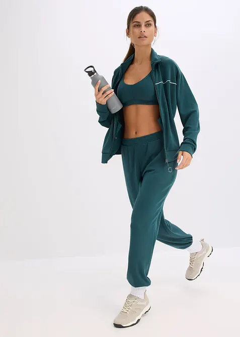 Reggiseno sportivo con leggero sostegno in tessuto a coste, bonprix