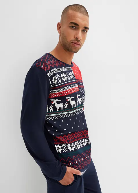 Pigiama a maniche lunghe in puro cotone, bonprix