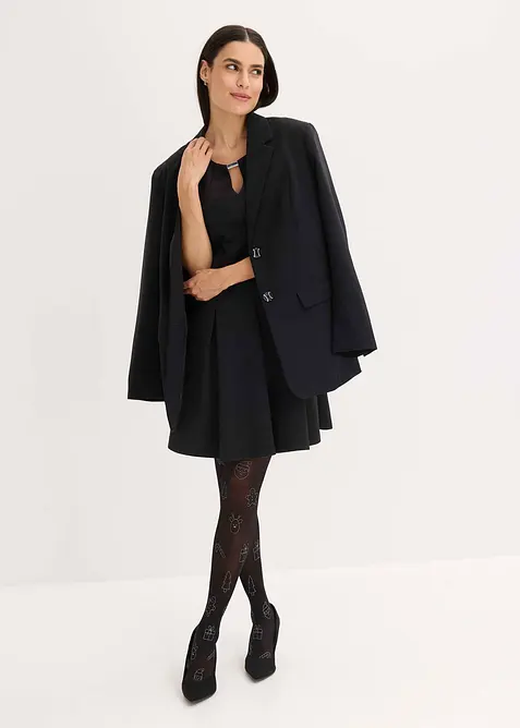 Collant con stampa natalizia glitterata, bonprix