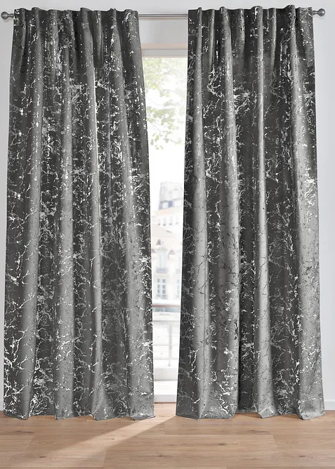 Tenda oscurante con superficie vellutata e stampa lucida  (pacco da 1), bonprix