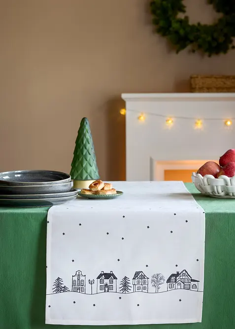 Runner da tavola con motivo invernale, idrorepellente, bonprix