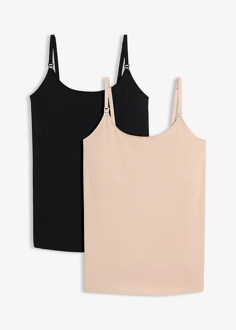 Top da allattamento con cotone biologico (pacco da 2), bonprix