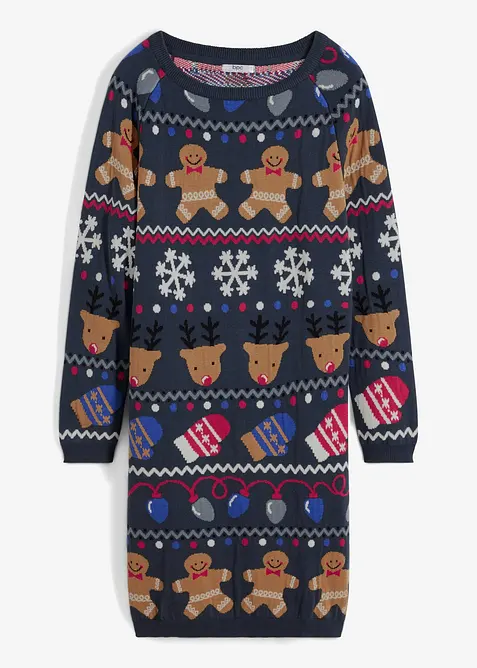 Abito in maglia natalizio con biscotti, bonprix