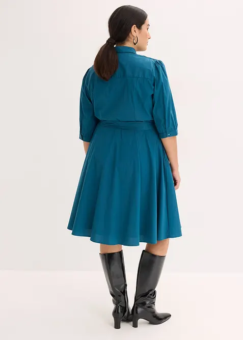 Abito chemisier con pizzo e fusciacca, bonprix