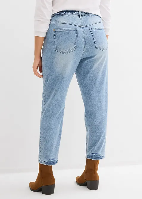Mom jeans cropped low stretch, vita alta, bonprix
