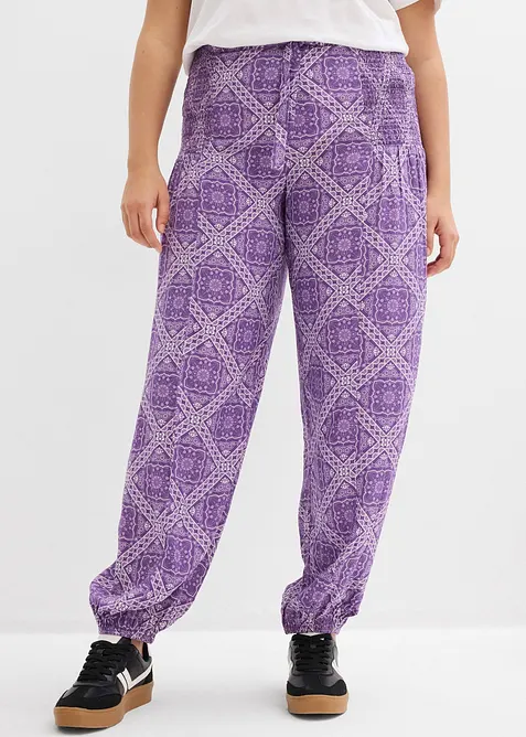 Pantaloni con elastico in vita in viscosa fluente, bonprix