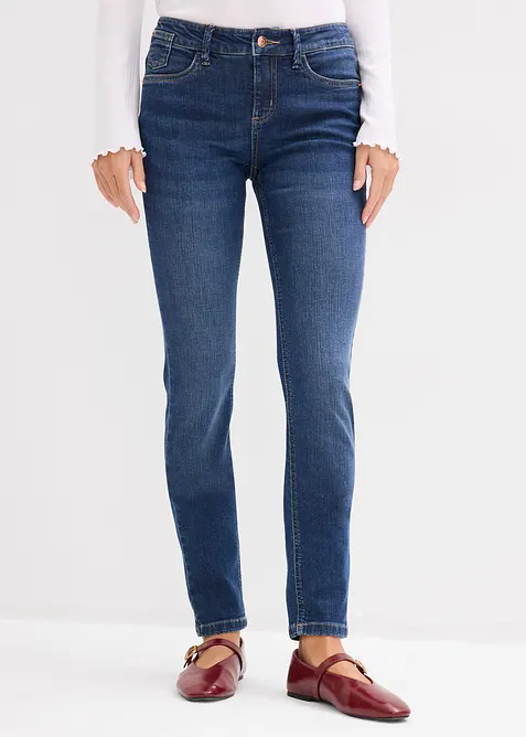 Jeans skinny in cotone biologico, vita media, bonprix