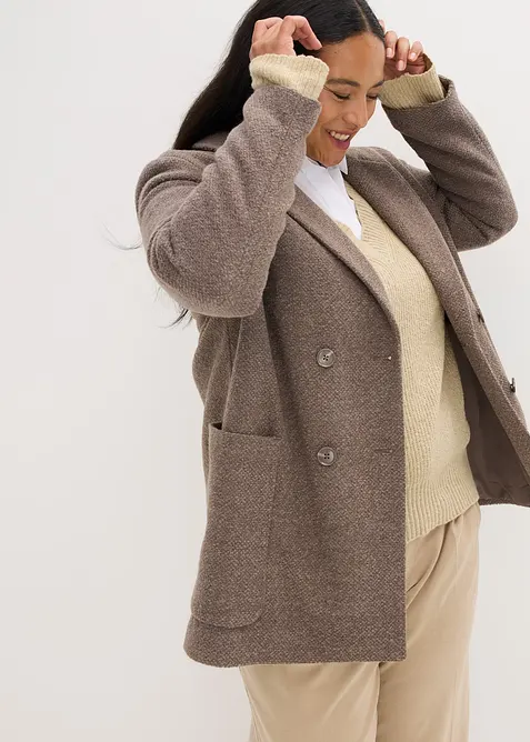 Cappotto corto in simil lana, bonprix