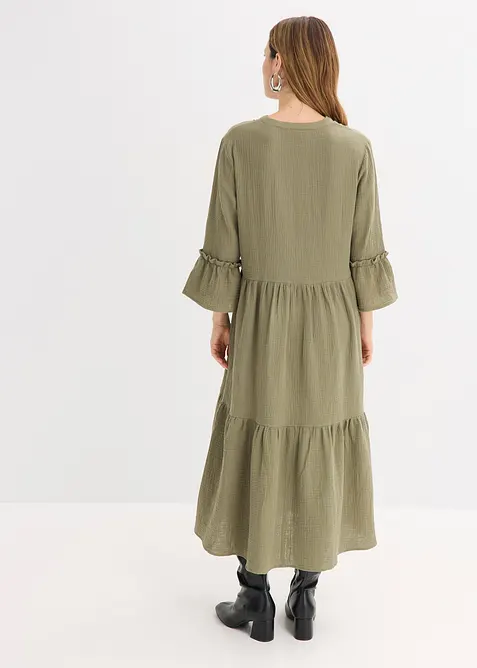 Abito midi in mussola morbida, bonprix