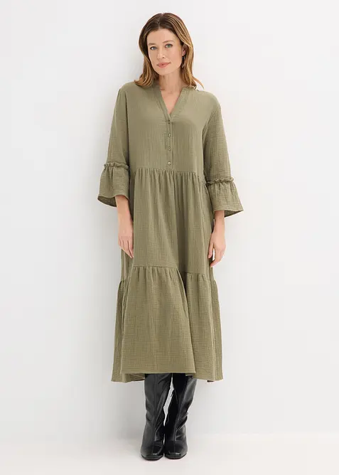 Abito midi in mussola morbida, bonprix