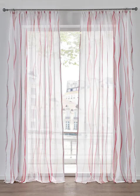 Tenda trasparente con fantasia ondulata (pacco da 1), bonprix