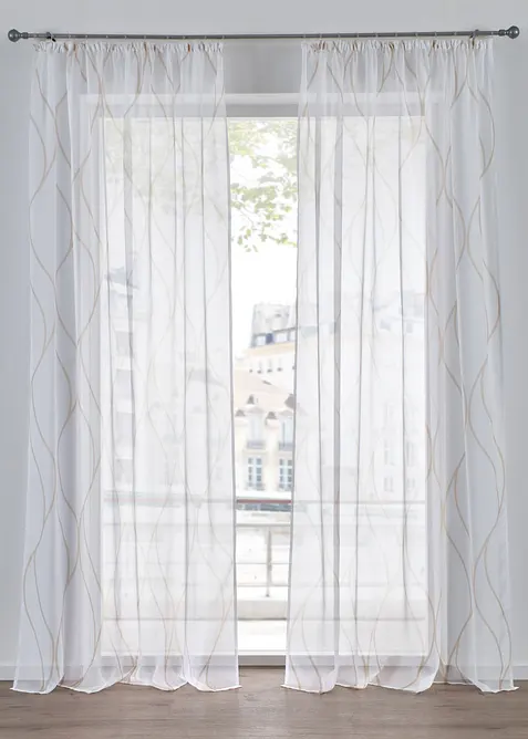 Tenda trasparente con onde, anche extra lunga (pacco da 1), bonprix