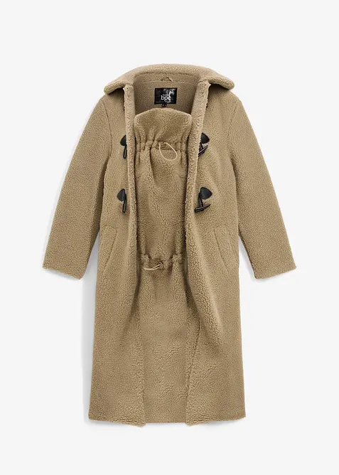 Cappotto prémaman in pile teddy 3 in 1 con inserto babywearing, bonprix