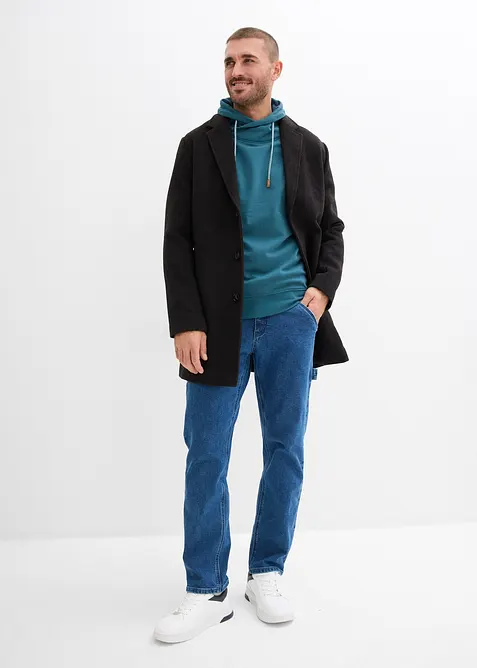 Felpa con collo a scialle in puro cotone biologico, bonprix