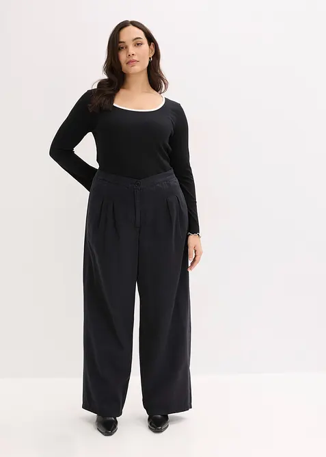 Pantaloni con pinces in puro cotone, bonprix