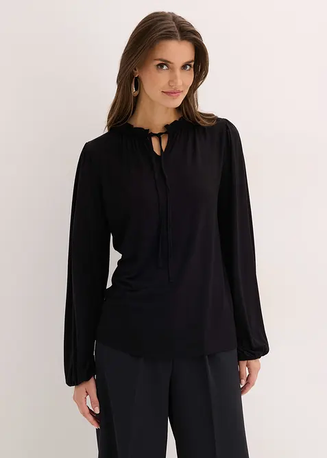 Maglia a maniche lunghe in misto viscosa, bonprix