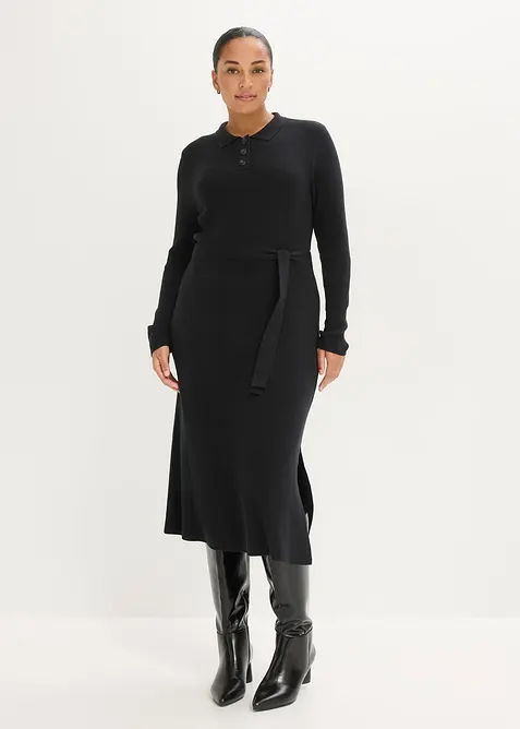 Abito in maglia a coste di misto viscosa, bonprix