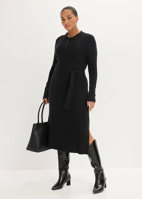 Abito in maglia a coste di misto viscosa, bonprix