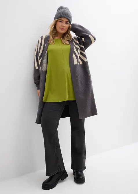 Maglia a maniche lunghe in misto cotone e viscosa, bonprix