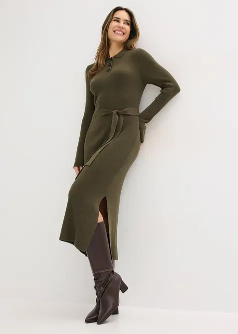 Abito in maglia a coste di misto viscosa, bonprix